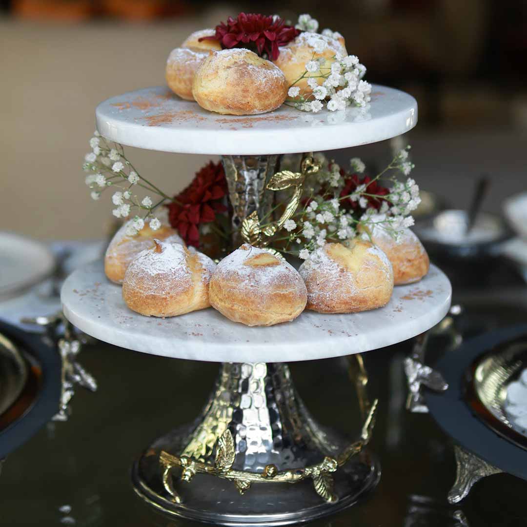 Flora 2 Tier Serving Platter – Creo Living Flora 2 Tier Serving Platter - Image 2