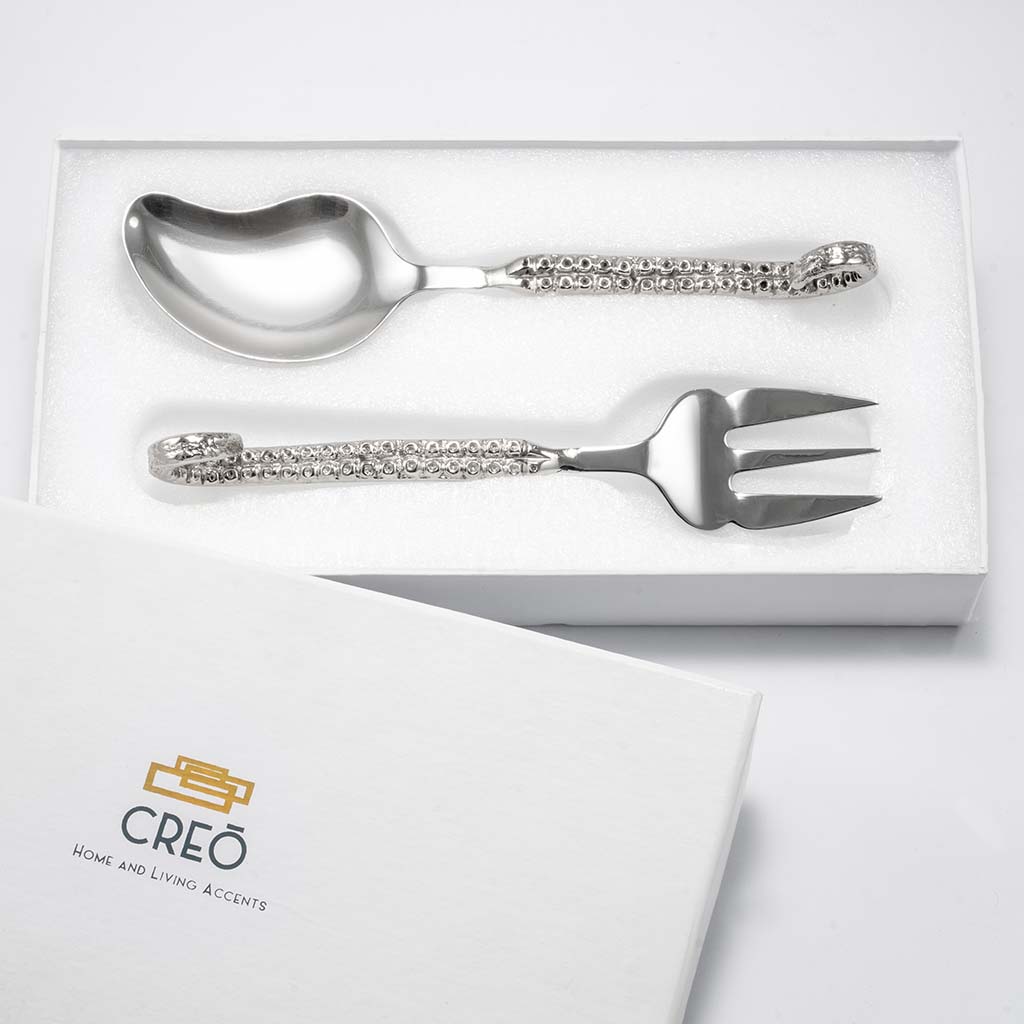 Octopus Salad Spoon Set – Creo Living Octopus Salad Spoon Set , quality cutlery , table cutlery and crockery , flatware , cutlery sets