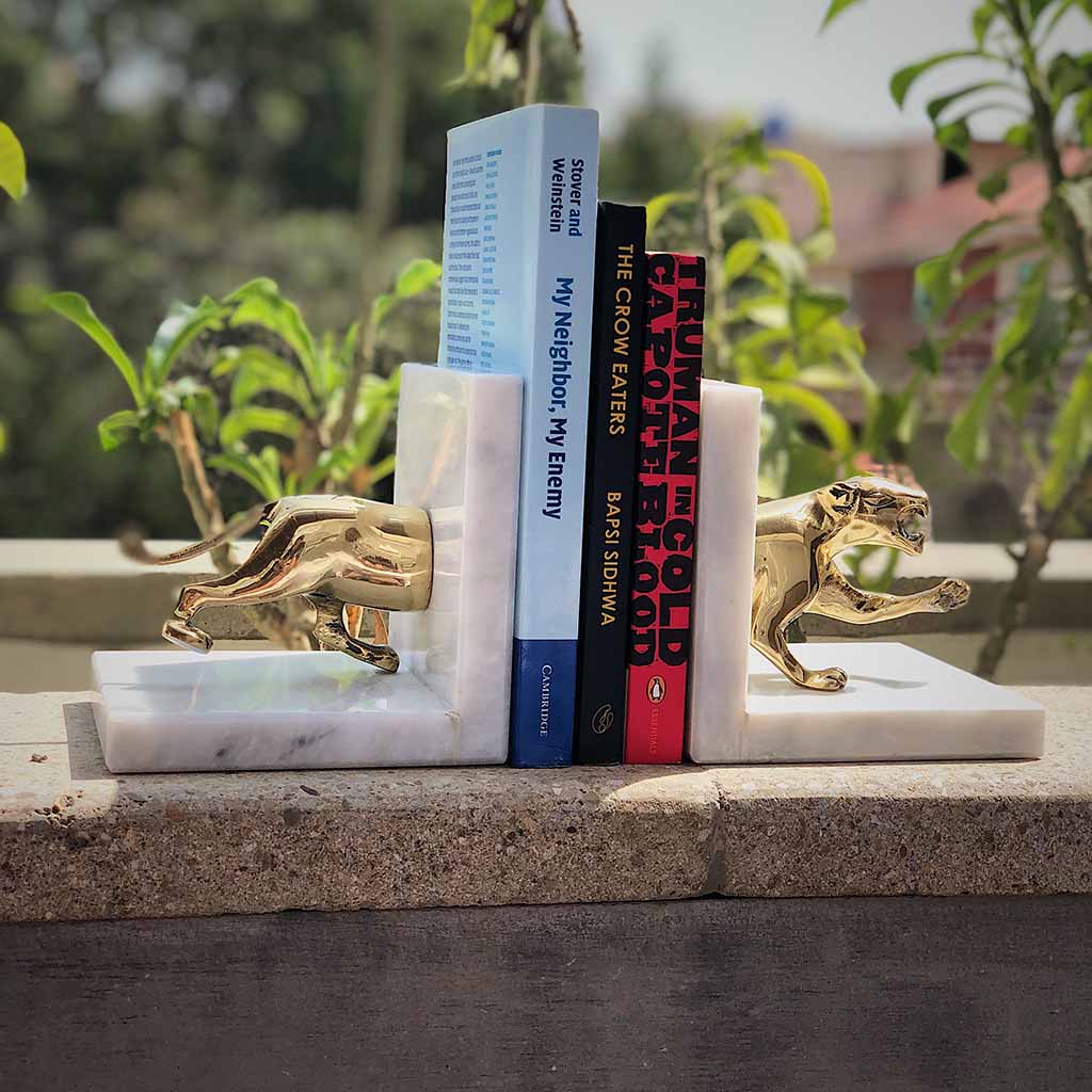 Panthera Bookends , Bookends Pakistan , brass bookends, Decorative Bookend in Pakistan , Home Décor Items