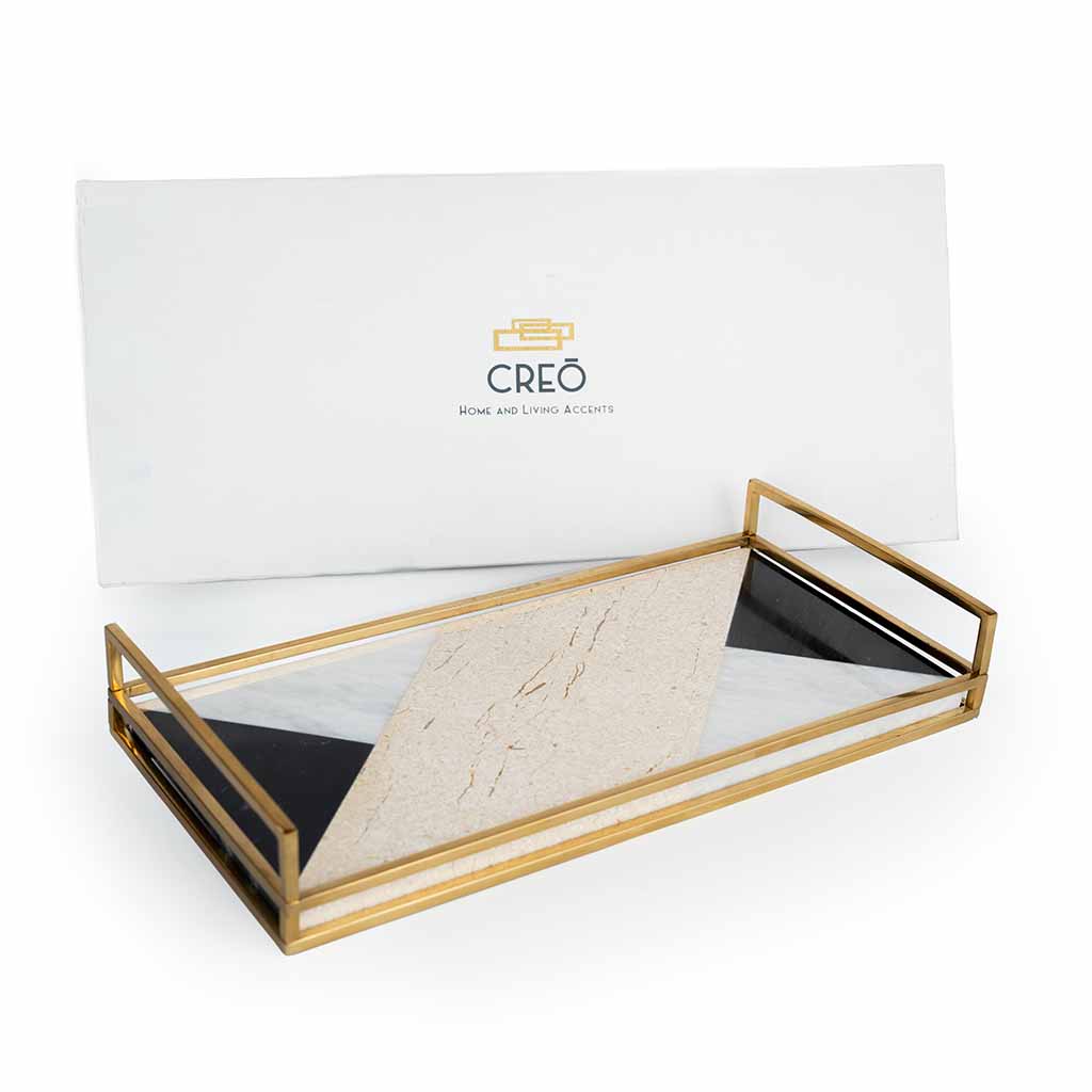Vulcano Tray Centerpiece , Table Tray Décor, Decorative Serving Trays, Center Piece Online, Classy Center Pieces