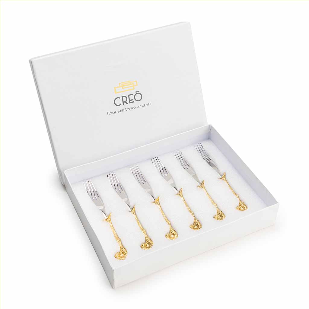 Home – Creo Living Dali Dessert Fork Set 6pcs , quality cutlery , table cutlery and crockery , flatware , cutlery sets