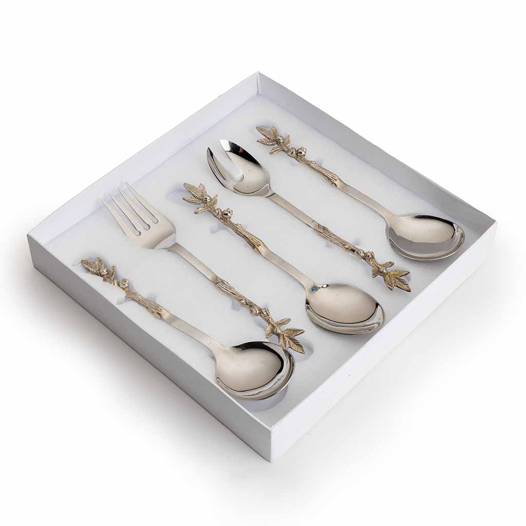 Home – Creo Living Flora Serving Spoon Set 5pcs , quality cutlery , table cutlery and crockery , flatware , cutlery sets